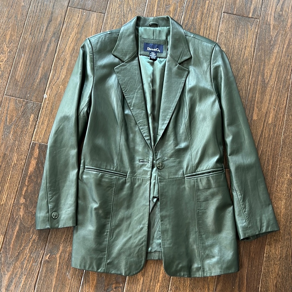 Genuine Leather One Button Jacket Sz Small